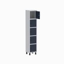 Ver imagem 3 de Armário Locker Guarda Volume Aço Light 5 Portas 34,5x179,5cm Azul/Cinza/Delrei