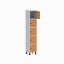 Ver imagem 2 de Armário Locker Guarda Volume Aço Light 5 Portas 34,5x179,5cm Verde/Cinza