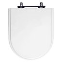 Ver imagem 1 de Assento Sanitário Poliéster Carrara Branco com Ferragem Preta