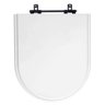 Assento Sanitário Poliéster Carrara Branco com Ferragem Preta - 1