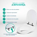 Ver imagem 5 de Assento Sanitário Poliéster Carrara Branco com Ferragem Preta