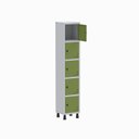 Ver imagem 2 de Armário Locker Guarda Volume Aço Light 5 Portas 34,5x179,5cm Verde/Cinza