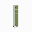 Ver imagem 1 de Armário Locker Guarda Volume Aço Light 5 Portas 34,5x179,5cm Verde/Cinza