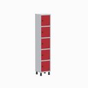 Ver imagem 1 de Armário Locker Guarda Volume Aço Light 5 Portas 34,5x179,5cm Vermelho/Cinza