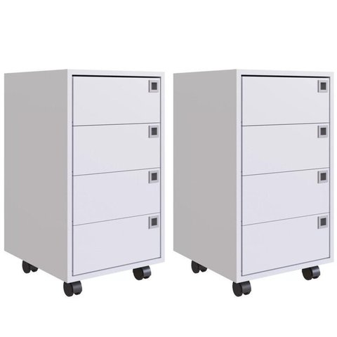 Kit 2 Gaveteiros 4 Gavetas Office