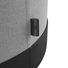Puf Puff Banqueta Decorativo Linho com Faixas em Couro 43x42:preto - 5