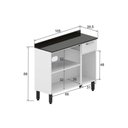 Ver imagem 3 de Gabinete P/ Pia Cozinha Balcão C/ Tampo Dona Maria 6173 C/ 3 Portas e 1 Gaveta 105cm Branco -