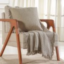 Ver imagem 1 de Kit Manta e 2 Capa de Almofada Decorativa para Sofá Waffle 100% Algodão 120x150cm Cashmere