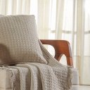 Ver imagem 6 de Kit Manta e 2 Capa de Almofada Decorativa para Sofá Waffle 100% Algodão 120x150cm Cashmere