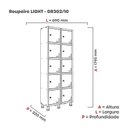 Ver imagem 2 de Armário Locker Guarda Volume Aço Light 10 Portas 69x179,5cm Roxo/Cinza/Lilás