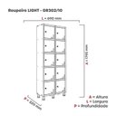 Ver imagem 3 de Armário Locker Guarda Volume Aço Light 10 Portas 69x179,5cm Preto/Cinza