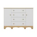 Ver imagem 7 de Cômoda Infantil 125cm 2 Portas e 4 Gavetas Dengo Multimóveis Mp4440 Madeirado/branco