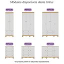 Ver imagem 6 de Cômoda Infantil 125cm 2 Portas e 4 Gavetas Dengo Multimóveis Mp4440 Madeirado/branco