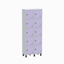 Ver imagem 1 de Armário Locker Guarda Volume Aço Light 10 Portas 69x179,5cm Roxo/Cinza/Lilás