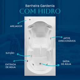 Banheira Gardenia com Hidro em Acrílico - 4