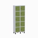 Ver imagem 1 de Armário Locker Guarda Volume Aço Light 10 Portas 69x179,5cm Verde/Cinza