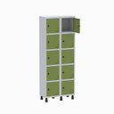 Ver imagem 2 de Armário Locker Guarda Volume Aço Light 10 Portas 69x179,5cm Verde/Cinza