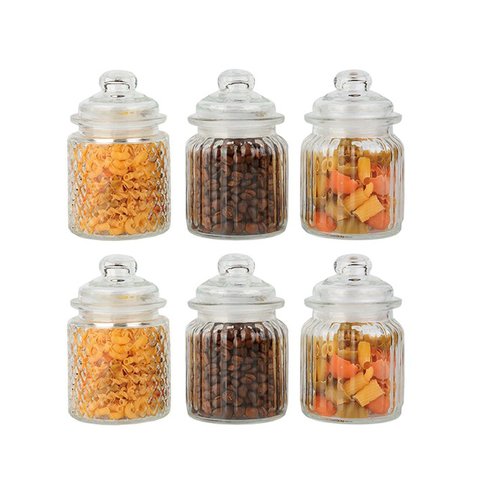 Conjunto 6 Potes Vidro Hermético 300ml Class Home