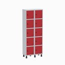 Ver imagem 4 de Armário Locker Guarda Volume Aço Light 10 Portas 69x179,5cm Vermelho/Cinza