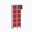 Ver imagem 3 de Armário Locker Guarda Volume Aço Light 10 Portas 69x179,5cm Vermelho/Cinza