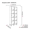 Ver imagem 5 de Armário Locker Guarda Volume Aço Light 10 Portas 69x179,5cm Vermelho/Cinza