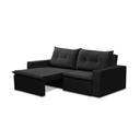 Ver imagem 3 de Sofá Retrátil 2 Lugares 1,80m Luma Suede Preto