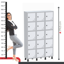 Ver imagem 7 de Armário Locker Guarda Volume Aço Light 15 Portas 103,5x179,5cm Preto/Cinza