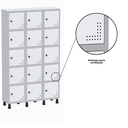 Ver imagem 6 de Armário Locker Guarda Volume Aço Light 15 Portas 103,5x179,5cm Preto/Cinza