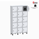 Ver imagem 3 de Armário Locker Guarda Volume Aço Light 15 Portas 103,5x179,5cm Preto/Cinza