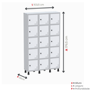 Ver imagem 2 de Armário Locker Guarda Volume Aço Light 15 Portas 103,5x179,5cm Preto/Cinza