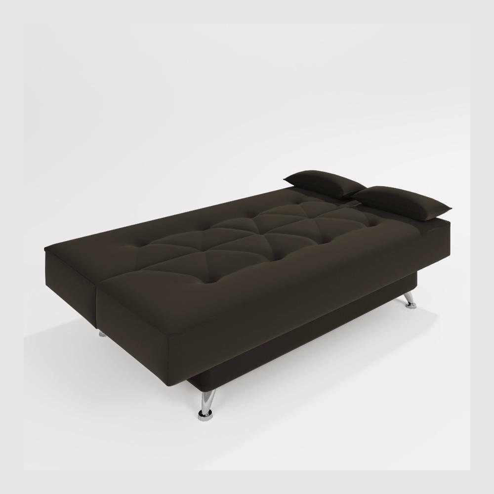 sofá cama 1,80m França Suede Marrom Adonai Estofados - 3