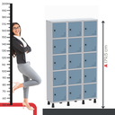 Ver imagem 7 de Armário Locker Guarda Volume Aço Light 15 Portas 103,5x179,5cm Roxo/Cinza/Lilás