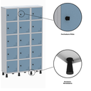 Ver imagem 4 de Armário Locker Guarda Volume Aço Light 15 Portas 103,5x179,5cm Roxo/Cinza/Lilás