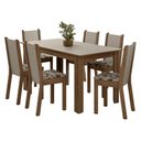 Ver imagem 2 de Conjunto Sala de Jantar Lucena Mesa Tampo de Madeira 6 Cadeiras Rustic/crema/bege Marrom Madesa