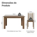 Ver imagem 3 de Conjunto Sala de Jantar Lucena Mesa Tampo de Madeira 6 Cadeiras Rustic/crema/bege Marrom Madesa