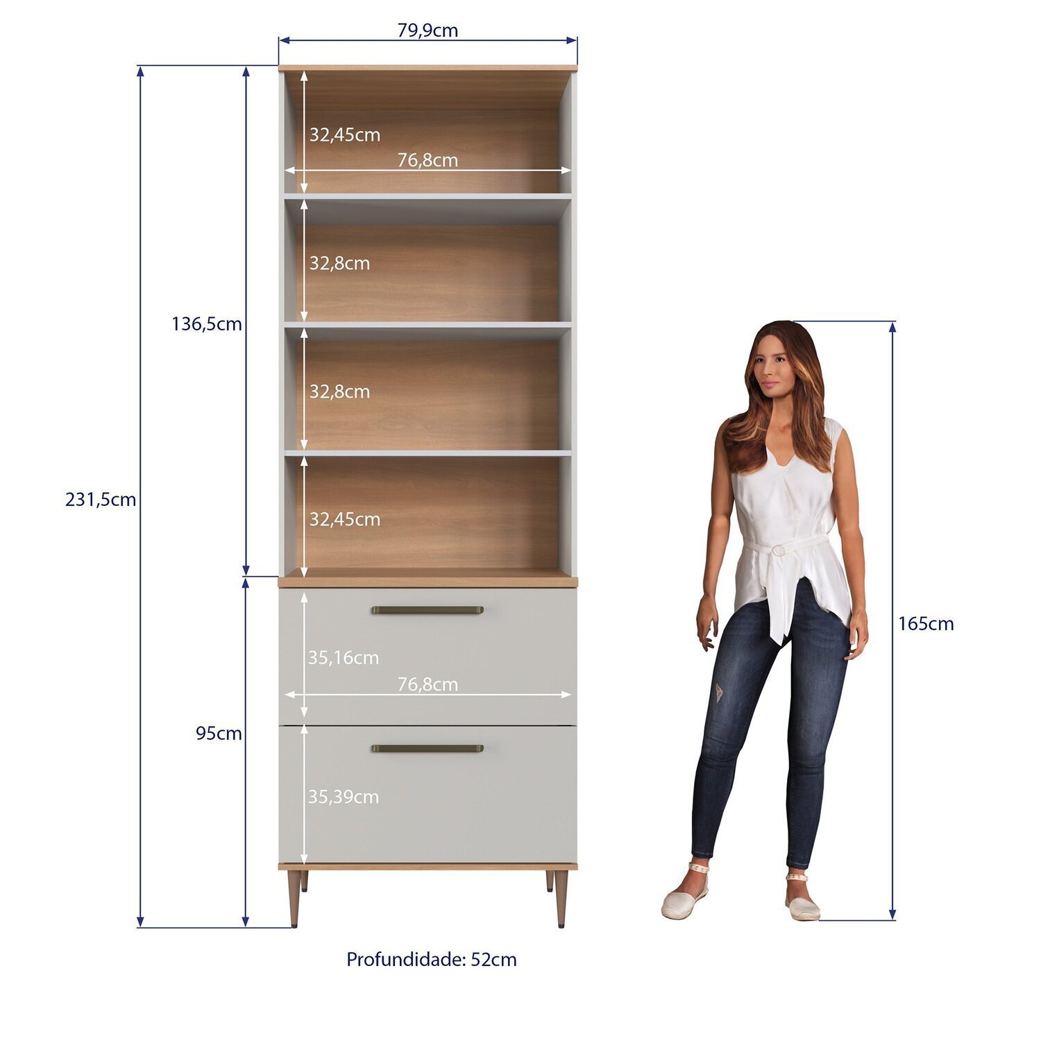 Cozinha Modulada Completa, 10 Peças com Torre Quente Para 2 fornos - 12