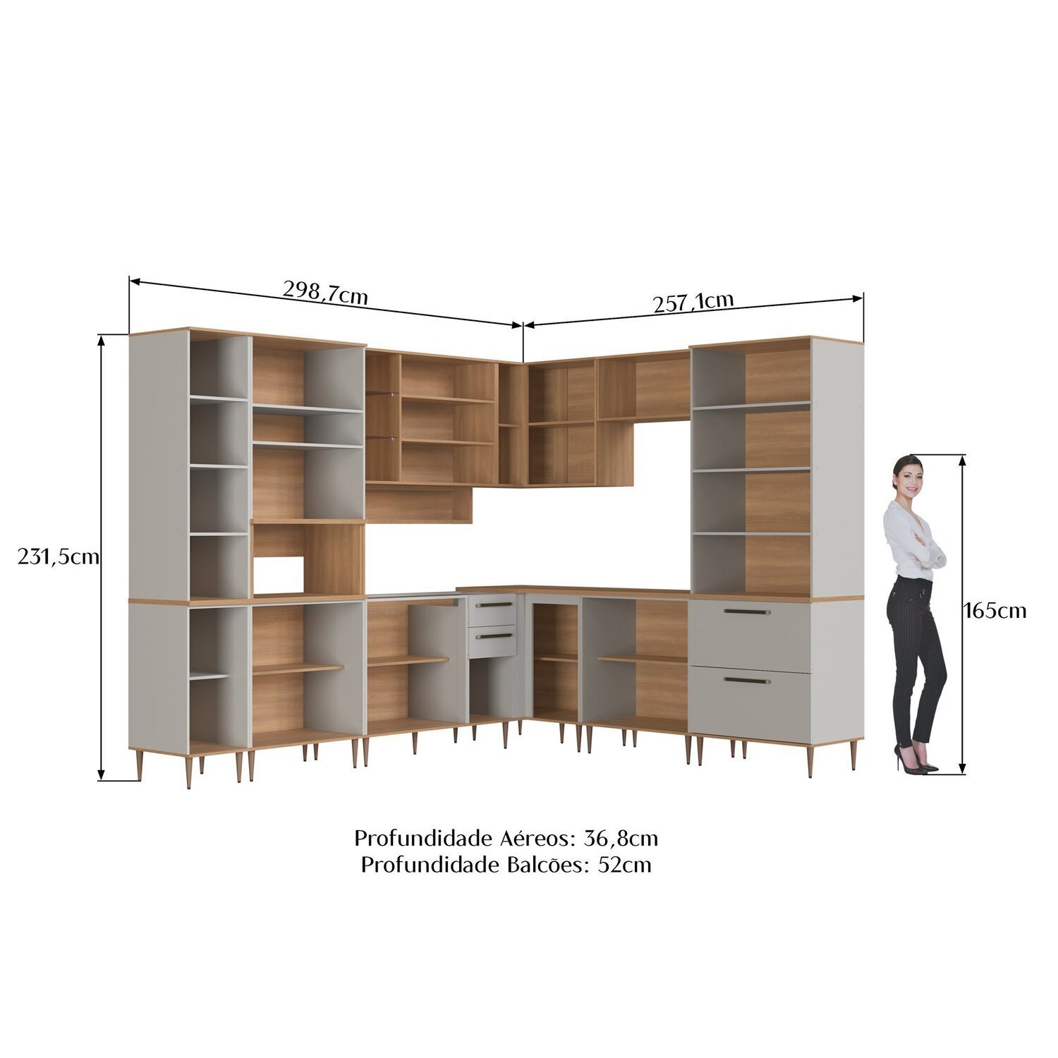 Cozinha Modulada Completa, 10 Peças com Torre Quente Para 2 fornos - 6