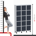 Ver mais imagens de Armário Locker Guarda Volume Aço Light 15 Portas 103,5x179,5cm Verde/Cinza