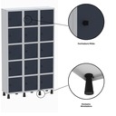 Ver imagem 4 de Armário Locker Guarda Volume Aço Light 15 Portas 103,5x179,5cm Verde/Cinza