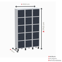 Ver imagem 2 de Armário Locker Guarda Volume Aço Light 15 Portas 103,5x179,5cm Verde/Cinza