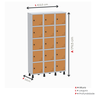 Armário Locker Guarda Volume Aço Light 15 Portas 103,5x179,5cm - 2