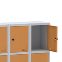 Ver imagem 3 de Armário Locker Guarda Volume Aço Light 15 Portas 103,5x179,5cm Verde/Cinza