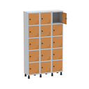 Ver imagem 5 de Armário Locker Guarda Volume Aço Light 15 Portas 103,5x179,5cm Verde/Cinza