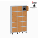 Ver imagem 4 de Armário Locker Guarda Volume Aço Light 15 Portas 103,5x179,5cm Verde/Cinza