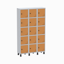 Ver imagem 1 de Armário Locker Guarda Volume Aço Light 15 Portas 103,5x179,5cm Verde/Cinza