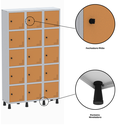 Ver imagem 6 de Armário Locker Guarda Volume Aço Light 15 Portas 103,5x179,5cm Verde/Cinza