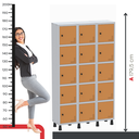 Ver mais imagens de Armário Locker Guarda Volume Aço Light 15 Portas 103,5x179,5cm Verde/Cinza