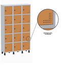 Ver imagem 7 de Armário Locker Guarda Volume Aço Light 15 Portas 103,5x179,5cm Verde/Cinza