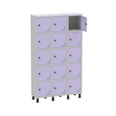 Ver imagem 4 de Armário Locker Guarda Volume Aço Light 15 Portas 103,5x179,5cm Cinza