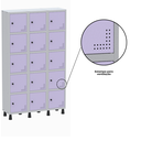 Ver imagem 5 de Armário Locker Guarda Volume Aço Light 15 Portas 103,5x179,5cm Cinza